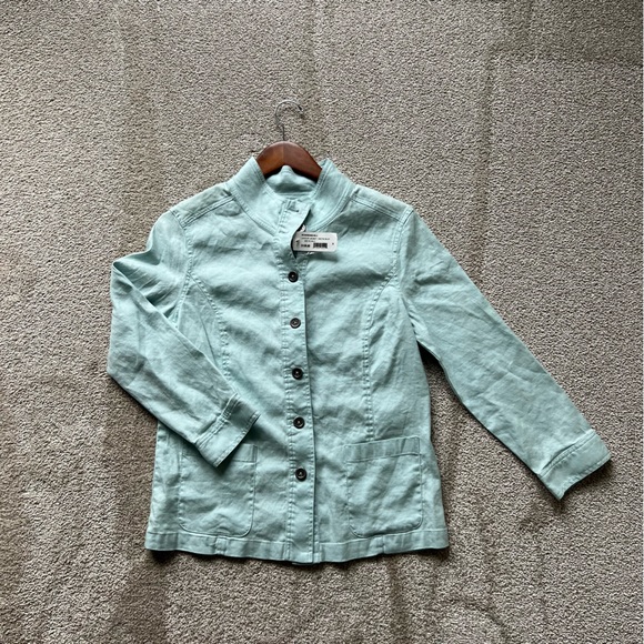 Bella Colori Cream Lightweight Utility Jacket. Size Small. Linen $158 - Picture 1 of 6